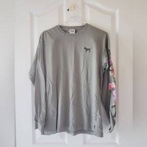 A greenish color PINK Victoria's Secret long sleeve tshirt